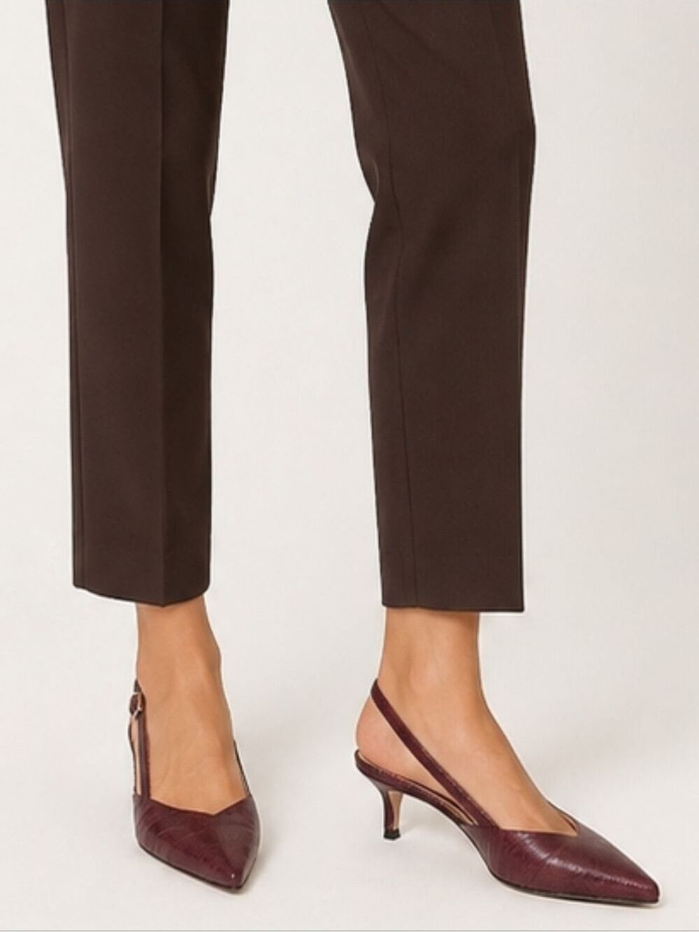 J. Crew Sophia Slingback Leather Kitten Heel Pumps, Size 7 - Picture 3 of 16